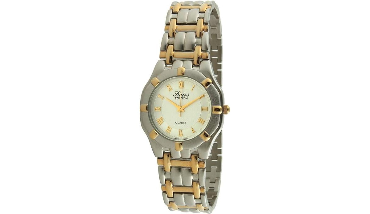 Men's Two-Tone Gold Plated Bracelet Watch - Silver