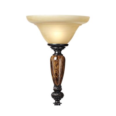 Sonnett Industrial Vintage like  Torchiere Floor Lamp Standing 72" Tall Bronze Brown Faux Marble Alabaster Glass Shade Decor for Living Room Reading House Bedroom Home Office - Kathy Ireland