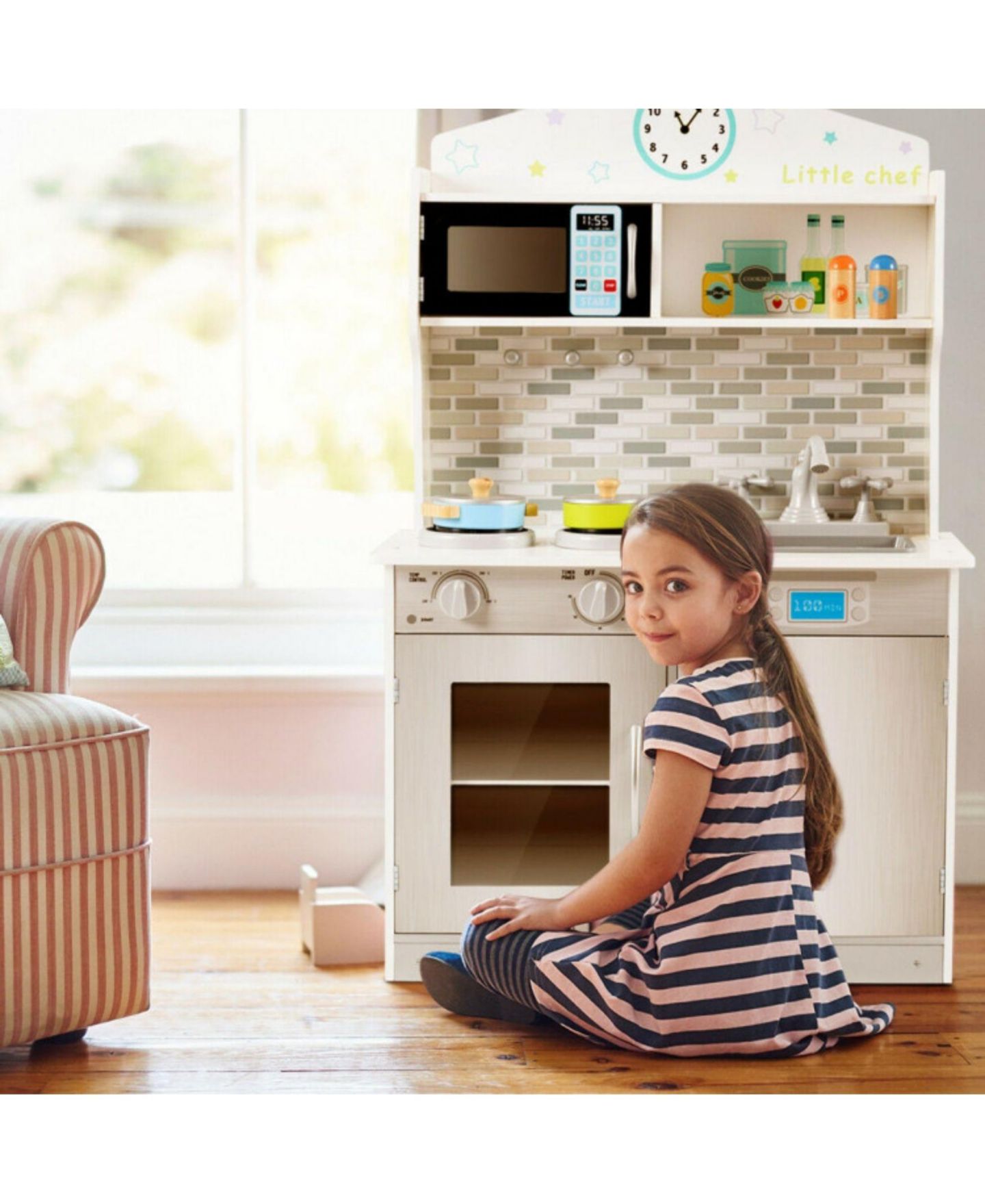 Детские игрушки SUGIFT Cooking Wooden Play Kitchen Set, Ages 3+, цвет: Бежевый — фото 2