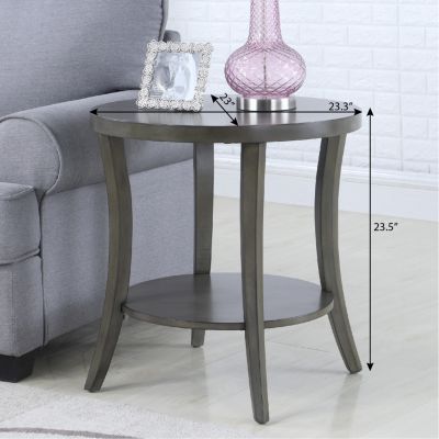 Perth Contemporary Oval Shelf End Table, Espresso