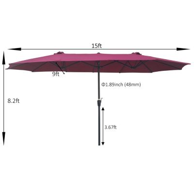 Streamdale 15' X 9' Double-Sided Patio Umbrella Outdoor