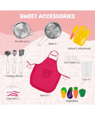 Corner Play Kitchen Wooden Toy Set with Sound and Light