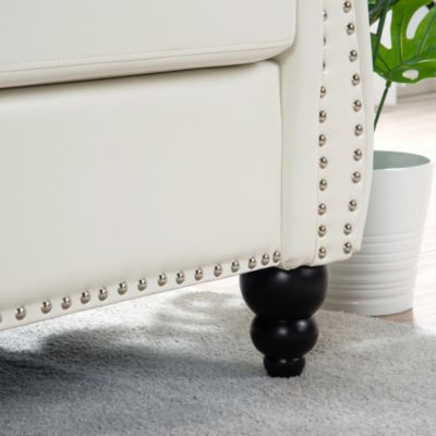 84.65" Rolled Arm Chesterfield 3 Seater Sofa