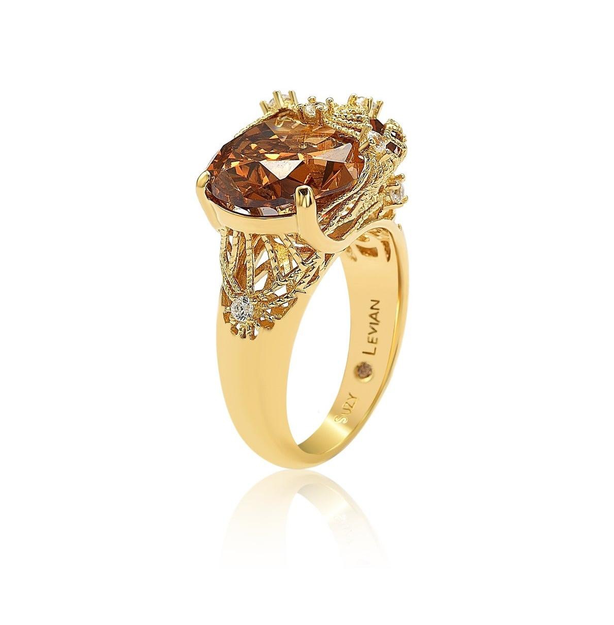 Suzy Levian New York Suzy Levian Sterling Silver Cubic Zirconia Webbed Ring