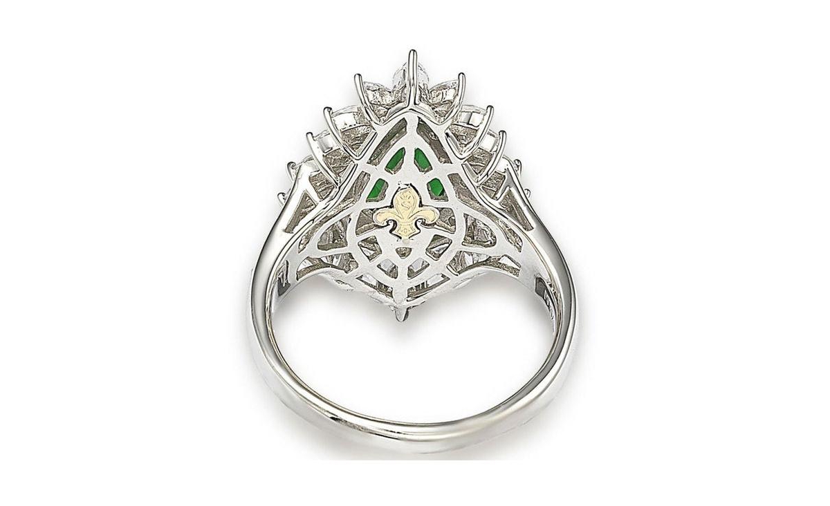 Suzy Levian New York Suzy Levian Sterling Silver Cubic Zirconia Pear Cut Cluster Halo Ring