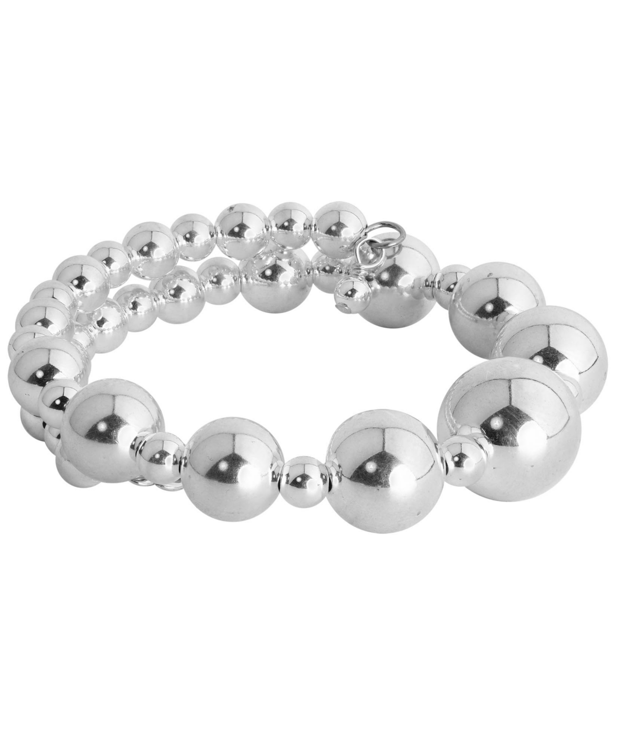 Classics Sterling Silver Beaded Coil Bracelet - Sterling silver