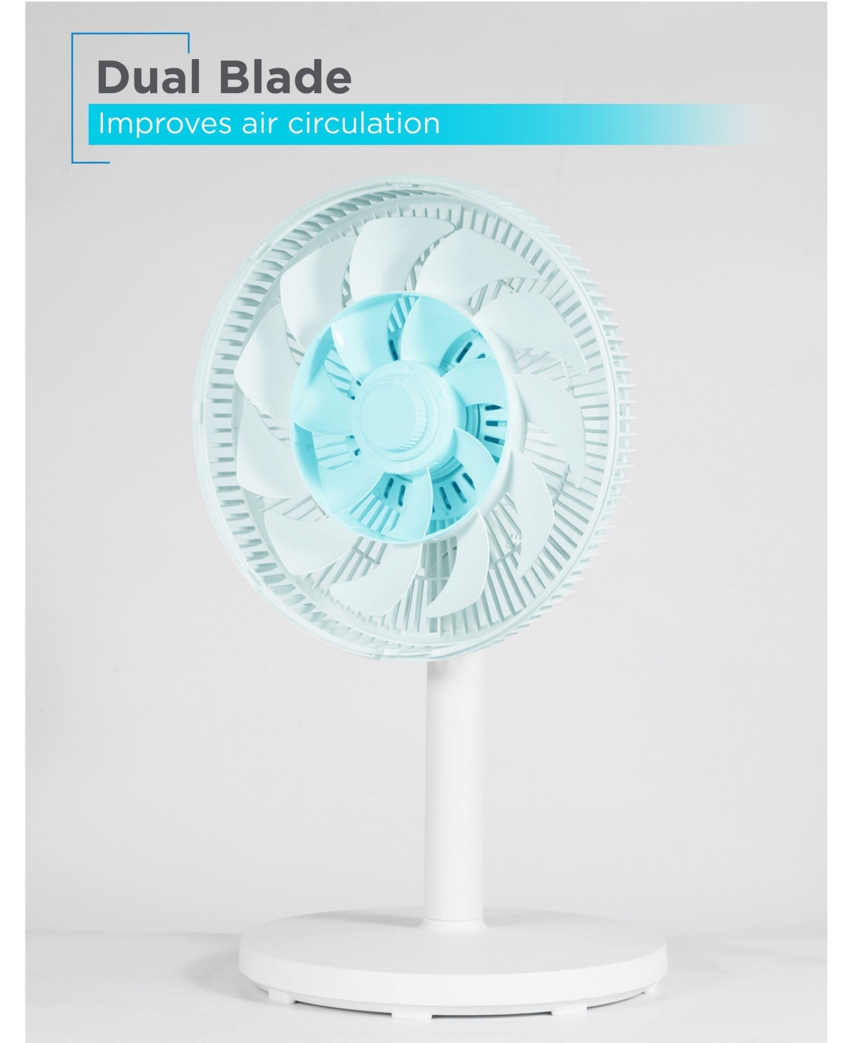 Black & Decker Black+Decker 12-Inch Dual Blade Table Fan with Remote, BFDTD12VW, Desk Fan for Home and Office, Tabletop Fan with 3 Speed Settings, 90