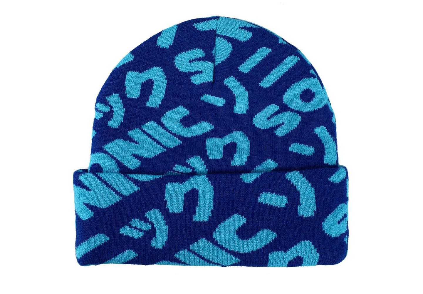 Мужская шапка Sonic the Hedgehog Sonic Flat Embroidery Blue AOP Jacquard Acrylic Knit, цвет: Синий — фото 2