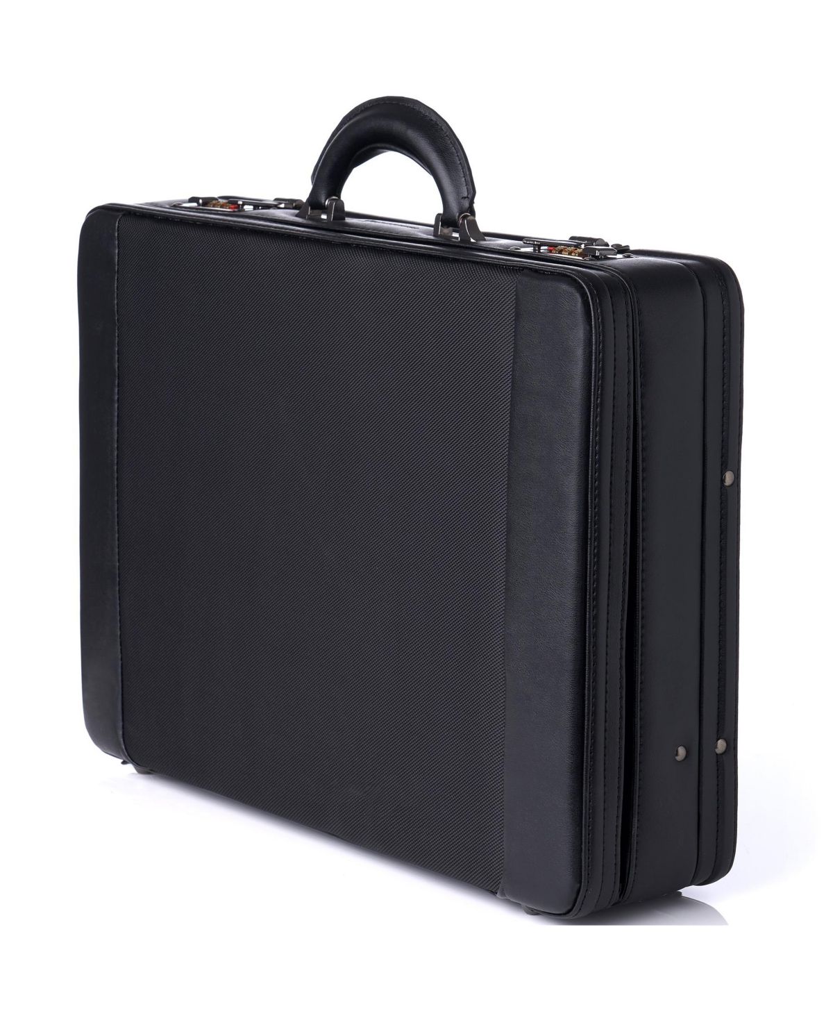 Expandable Attache Case Dual Combination Lock Hard Side Briefcase - Black