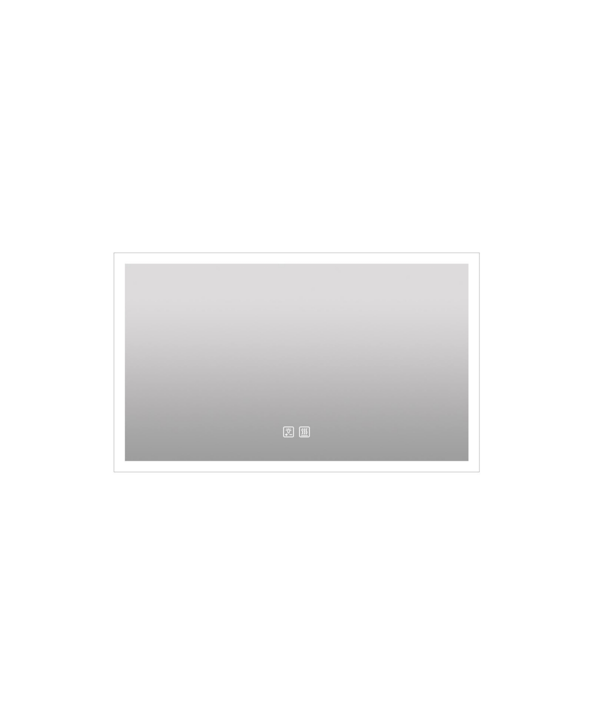 Rectangular Frosted Edge Led Mirror - Silver