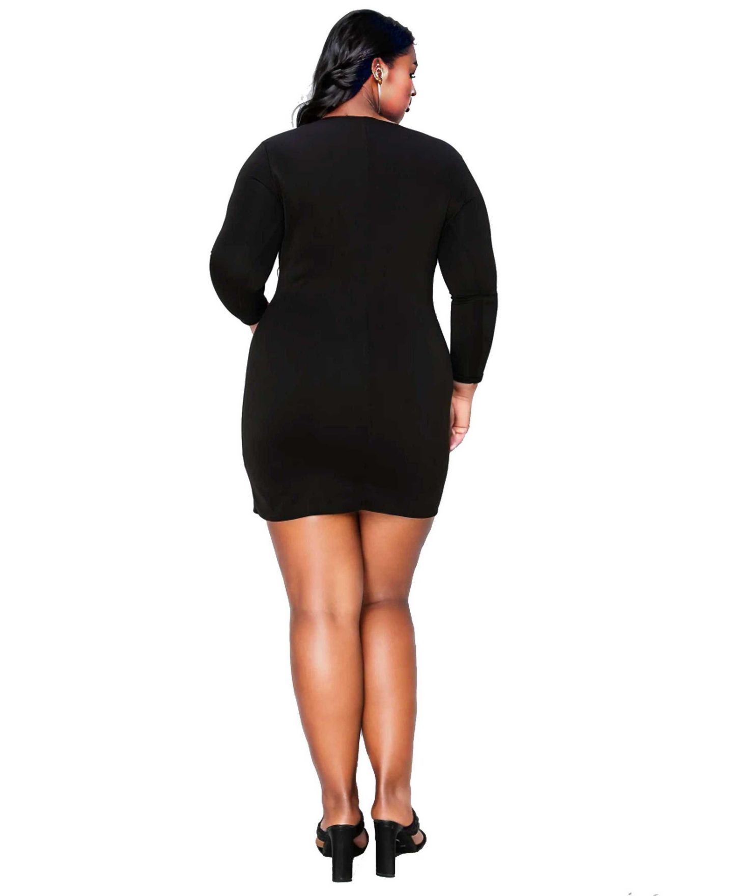 Женское платье L I V D Plus Size Raven Faux Wrap Bodycon, цвет: Чёрный — фото 2