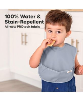 3-Pack Waterproof Baby Bibs for Eating, Lightweight, Mess Proof Toddler Bibs with Food Catcher