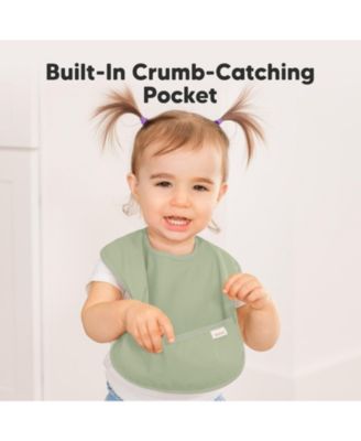 3-Pack Waterproof Baby Bibs for Eating, Lightweight, Mess Proof Toddler Bibs with Food Catcher