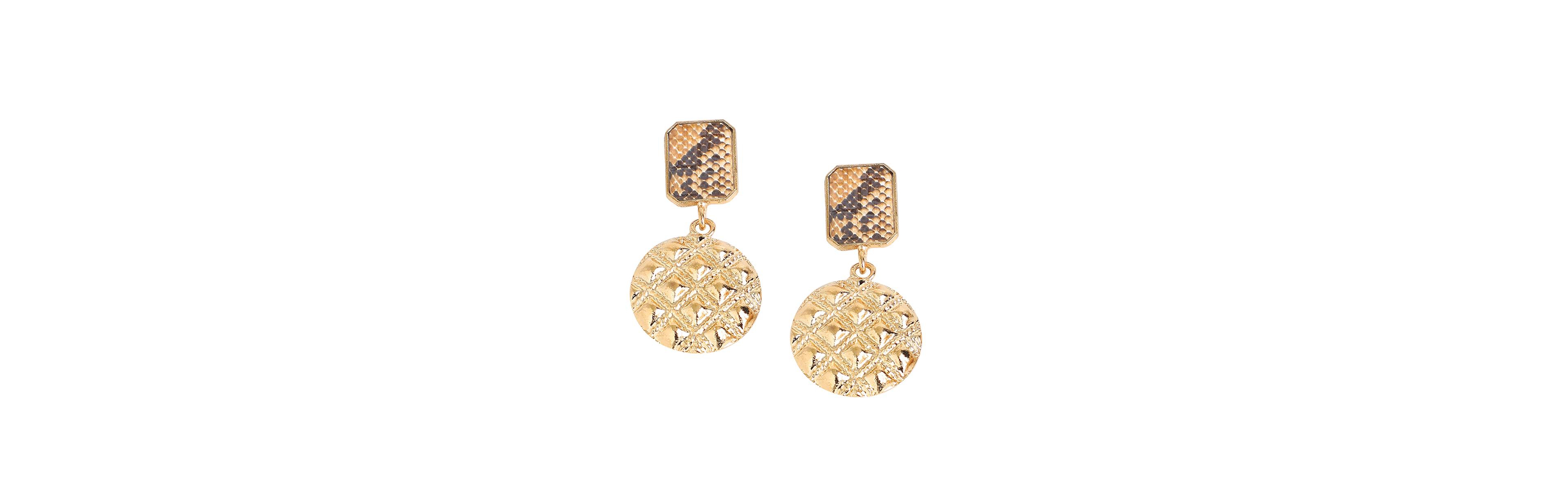 Sohi Women's Geometric Snake Drop Earrings
