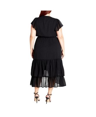 Plus Size Midi Frill Dee Tiered Dress