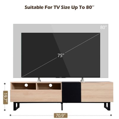 Streamdale 80" TV Stand with Double Storage & Drop Down Door