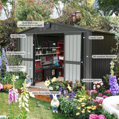 Streamdale Metal Outdoor Storage Shed 10'x8' With Lockable Door