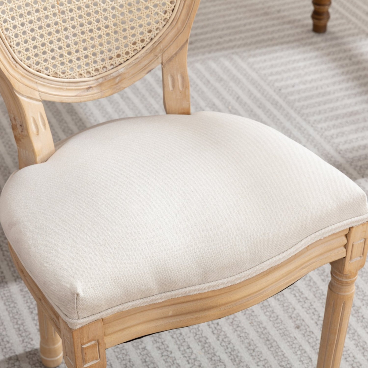 Streamdale Furniture Antique Rattan Back Dining Chairs, Set of 2