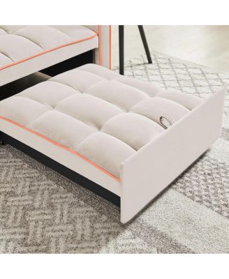 3-in-1 Creamy Modern Chair Bed