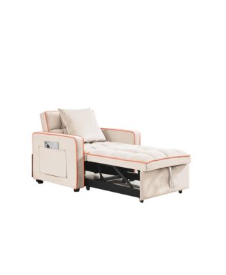 3-in-1 Creamy Modern Chair Bed