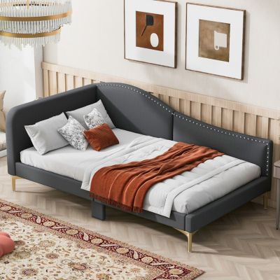 Upholstered Twin Daybed with Headboard and Armrests