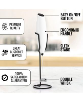 Upgraded Holster Stand Double Whisk Milk Frother