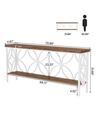 70.9-Inch Narrow Sofa Table, Industrial Long Sofa Table Behind Couch for Entryway, Living Room, Foyer, Unique Design