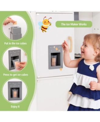 Corner Kids Play Kitchen with Washing Machine & Ice Maker Perfect Gift for Creative Play
