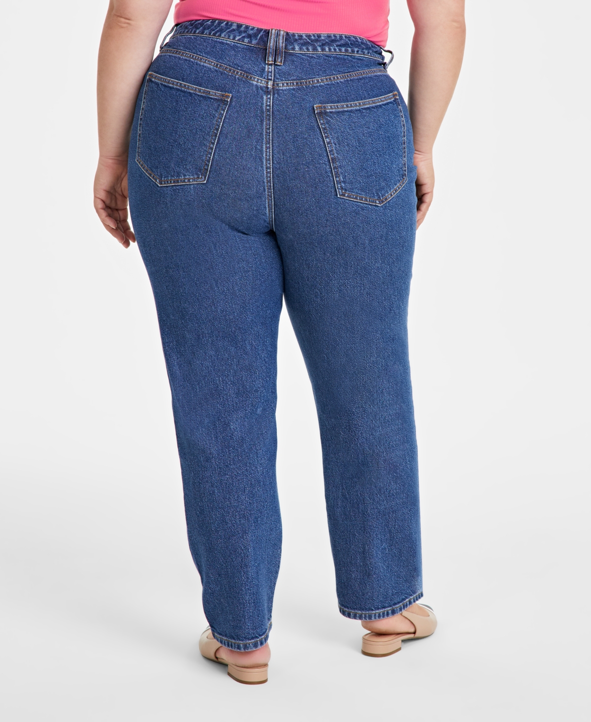 On 34th Trendy Plus Size Two-Tone Straight-Leg Jeans, Created for Macy's