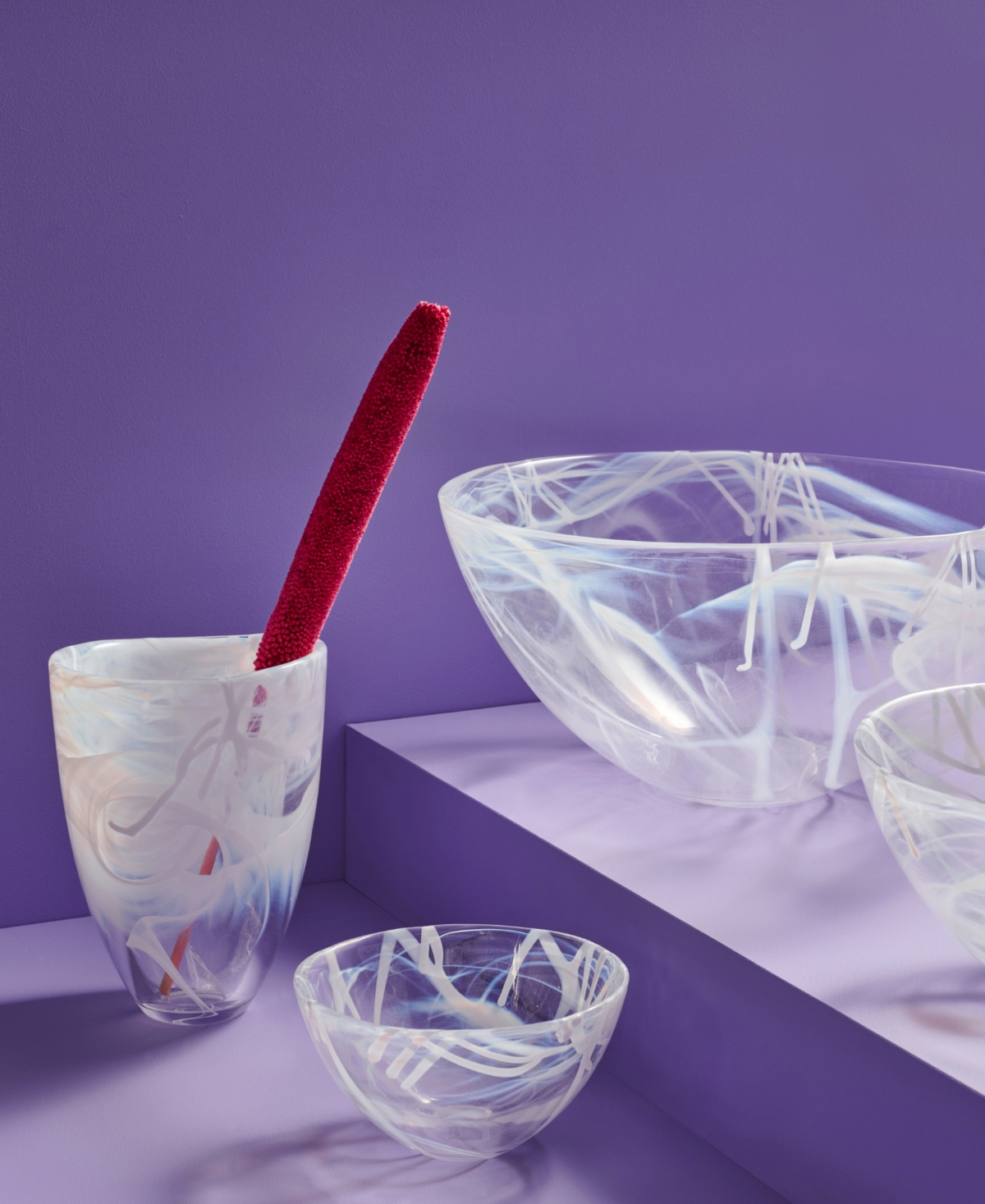 Kosta Boda Contrast White Vase, 8" In White