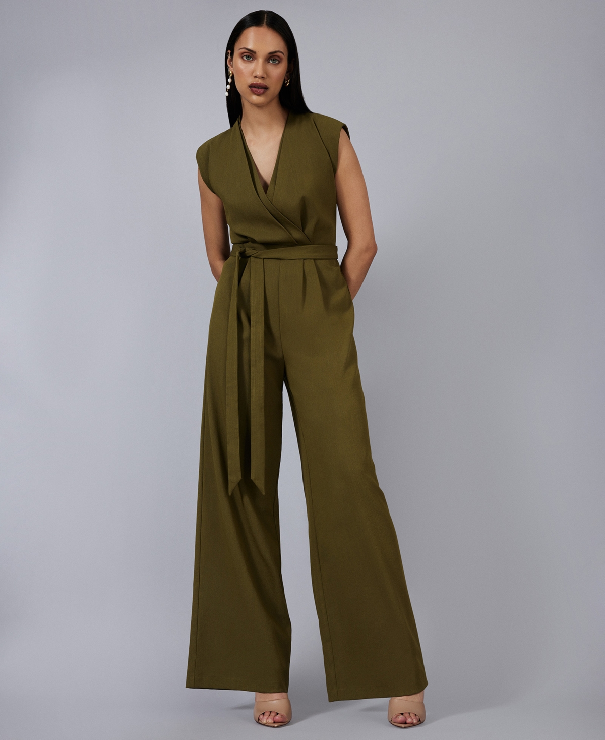 Bcbg New York Women's Wide-Leg Tie-Waist Jumpsuit