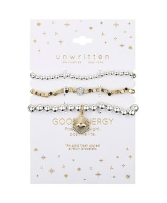 Cubic Zirconia and Crystal Fireball Evil Eye Beaded Stretch Bracelet Set