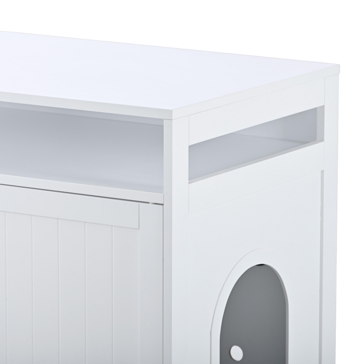 Streamdale Furniture White Wooden Cat Litter Box Enclosure