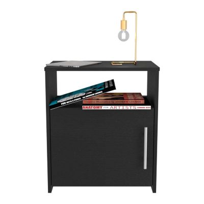 Streamdale Omaha Nightstand with Metal Handle and Shelf