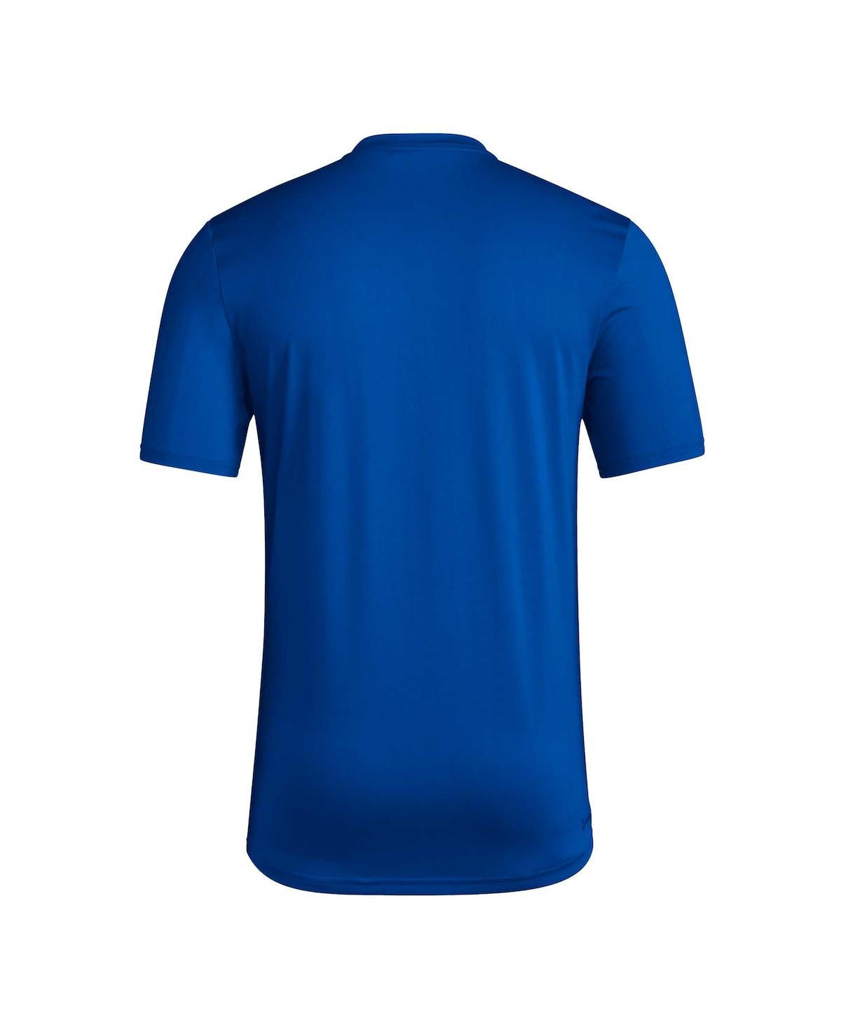 Adidas Men'sKansas Jayhawks 2023/24 Aeroready Homeland Plate Pregame T-Shirt - Royal