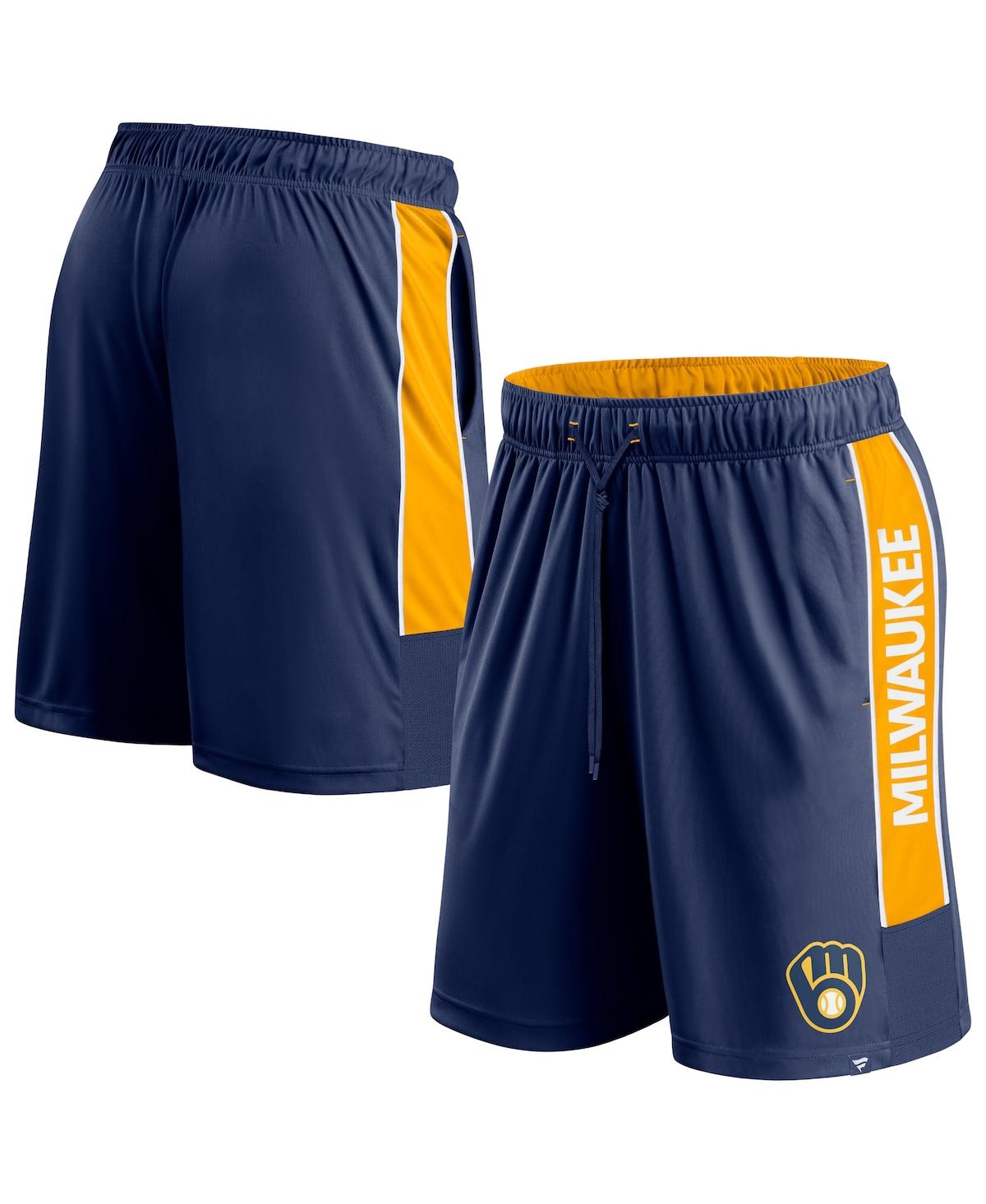 Fanatics Men's Navy Milwaukee Brewers Win The Match Defender Shorts In Blue
