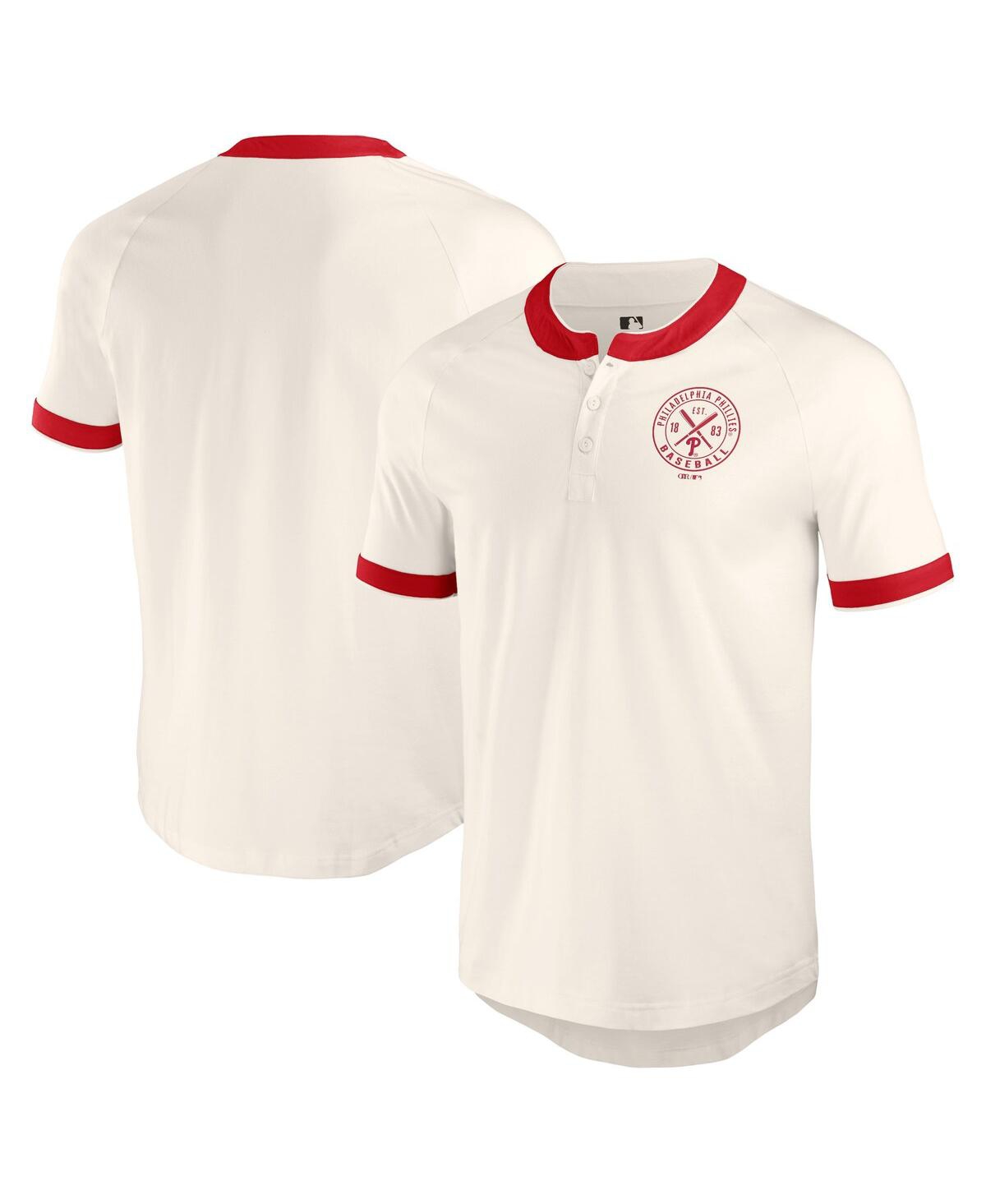 Darius Rucker Men's Collection by Fanatics White Philadelphia Phillies Henley Raglan T-Shirt - White, Red