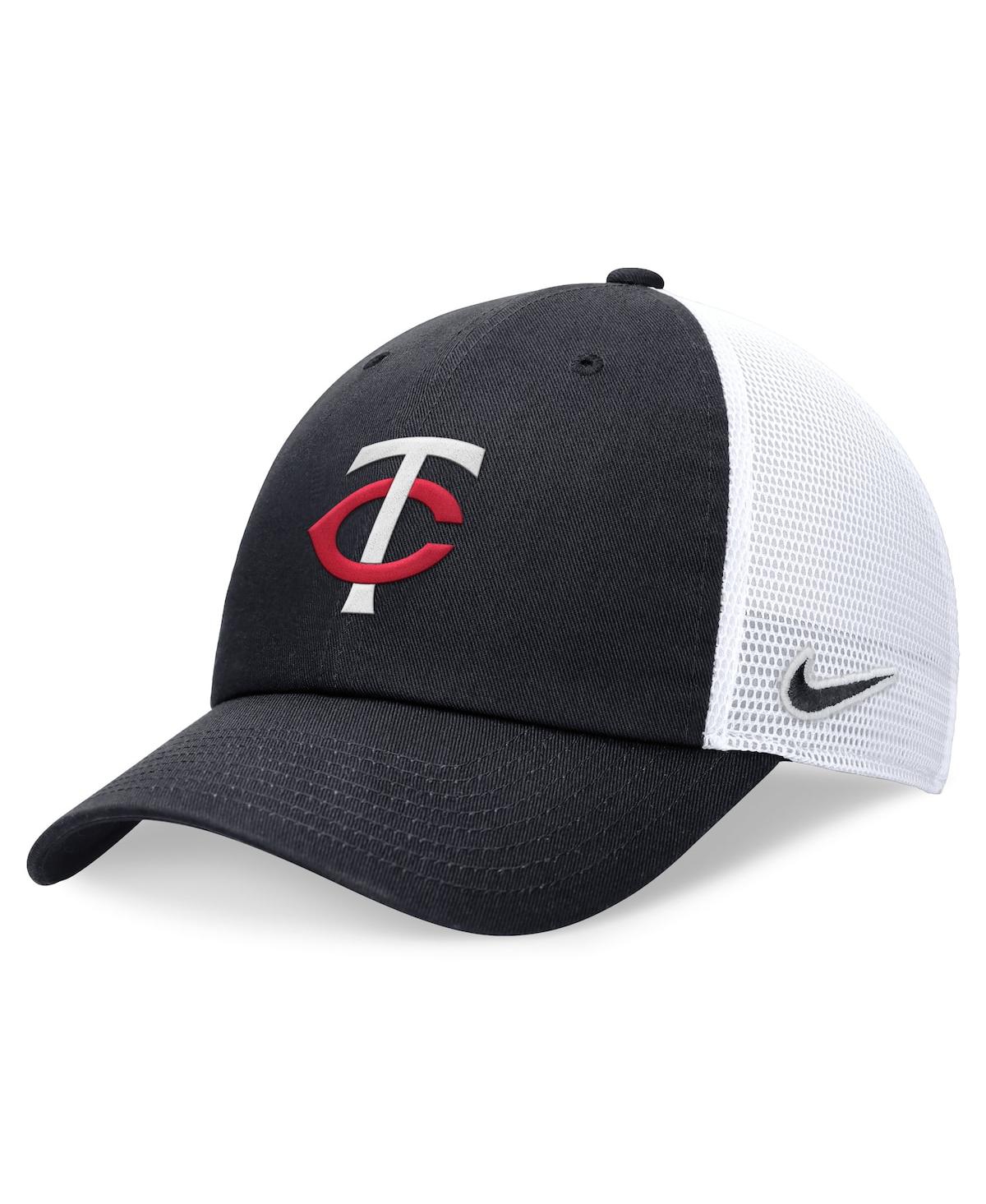 Nike Men's Navy Minnesota Twins Evergreen Club Trucker Adjustable Hat In Blue