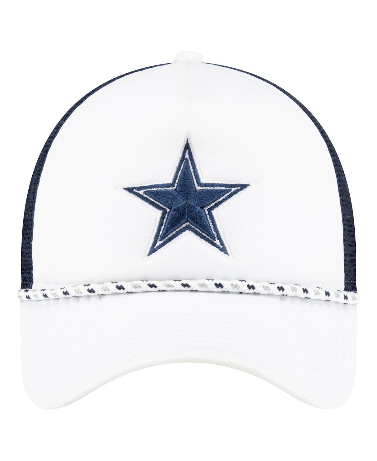 New Era Men's White/navy Dallas Cowboys Court Sport Foam Front A-frame 9forty Adjustable Trucker Hat In White,navy