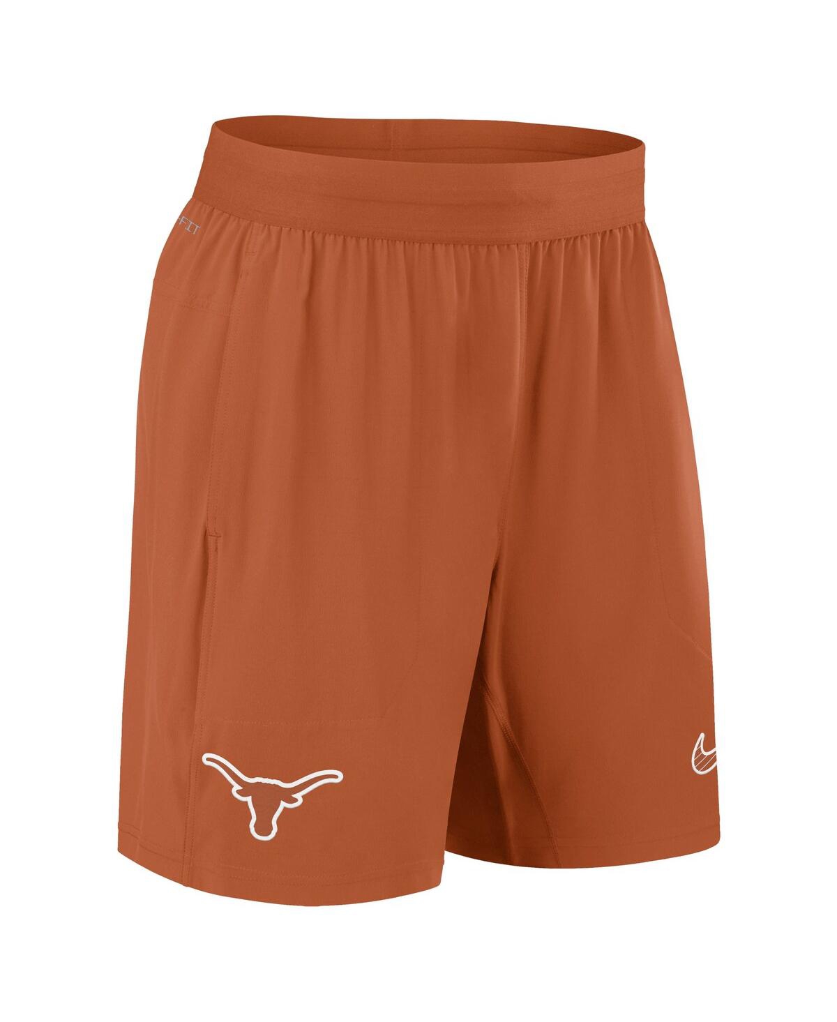 Nike Men's Texas Longhorns 2024 Sideline Performance Shorts In Burnt Orange,white