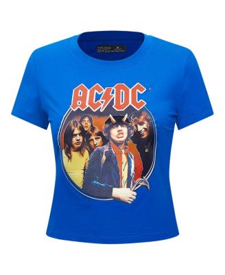 Women's Royal AC/DC Highway to Tour 1979 Baby Doll Cropped T-Shirt