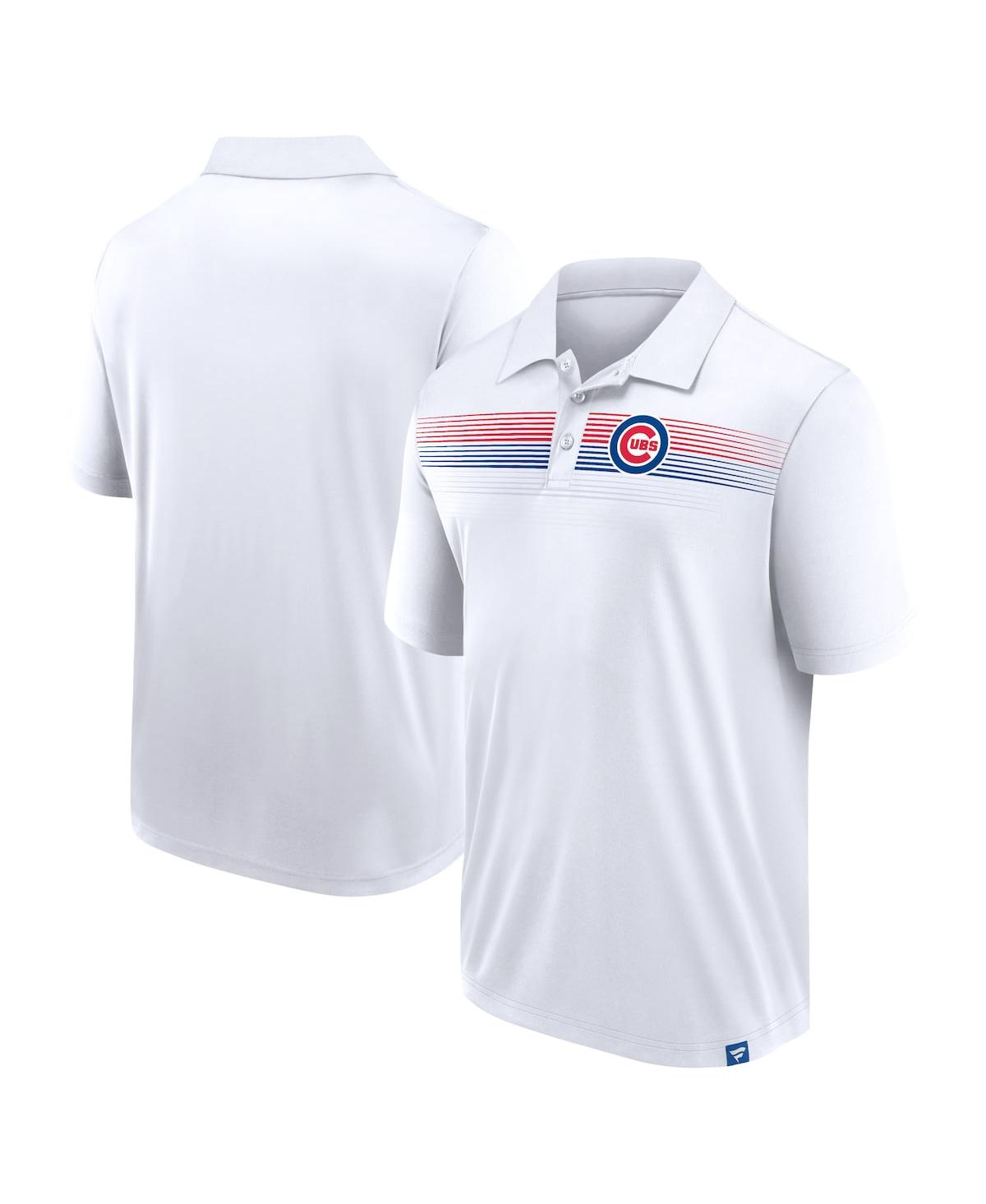 Fanatics Men's White Chicago Cubs Big Tall Victory For Us Interlock Polo In White,royal