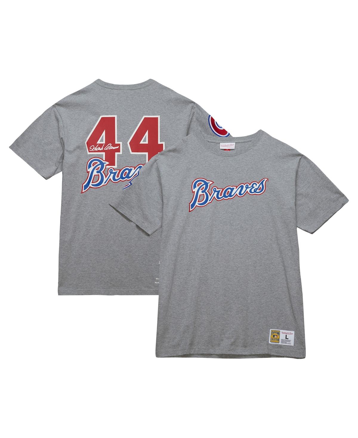 Men's Hank Aaron Heather Gray Atlanta Braves Cooperstown Collection Legends T-Shirt - Heather Gray