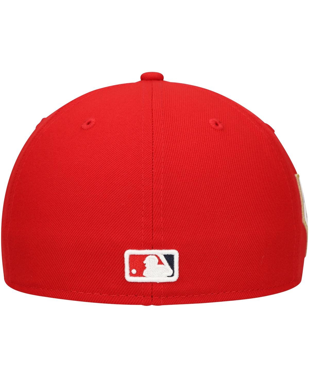 New Era Men'sLos Angeles Angels Jackie Robinson Day Side Patch 59FIFTY Fitted Hat - Red