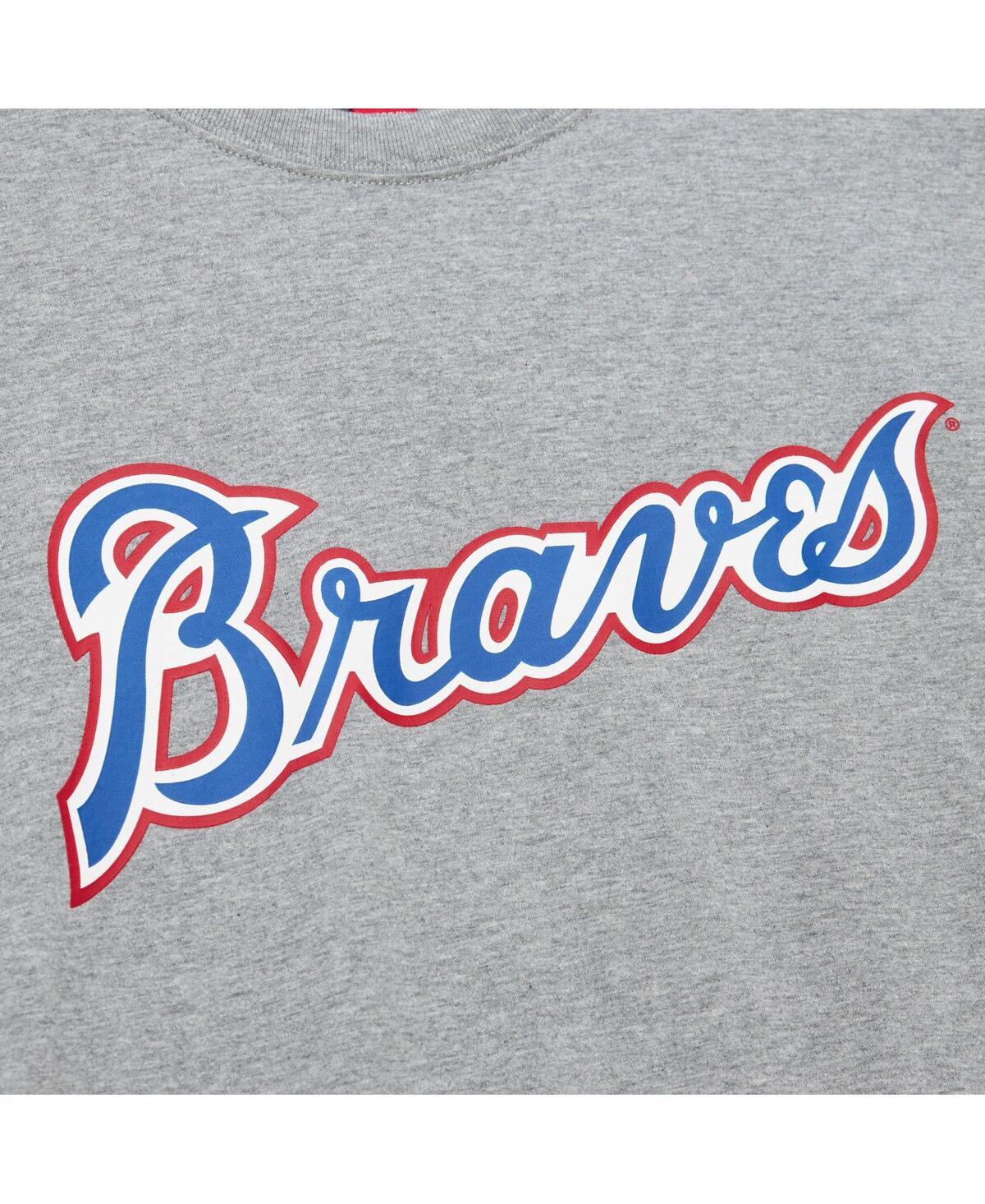 Mitchell & Ness Men's Hank Aaron Heather Gray Atlanta Braves Cooperstown Collection Legends T-shirt In Heather Gray
