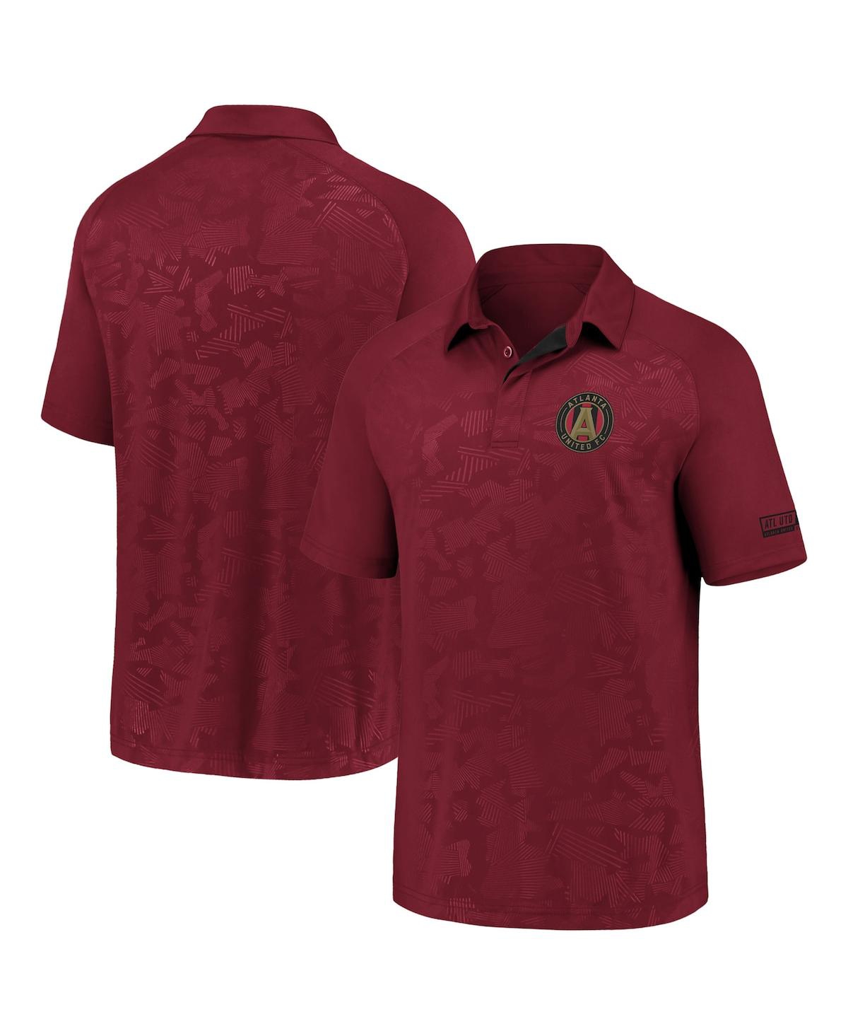 Fanatics Men's Red Atlanta United Fc Iconic Defender Polo Shirt In Brown