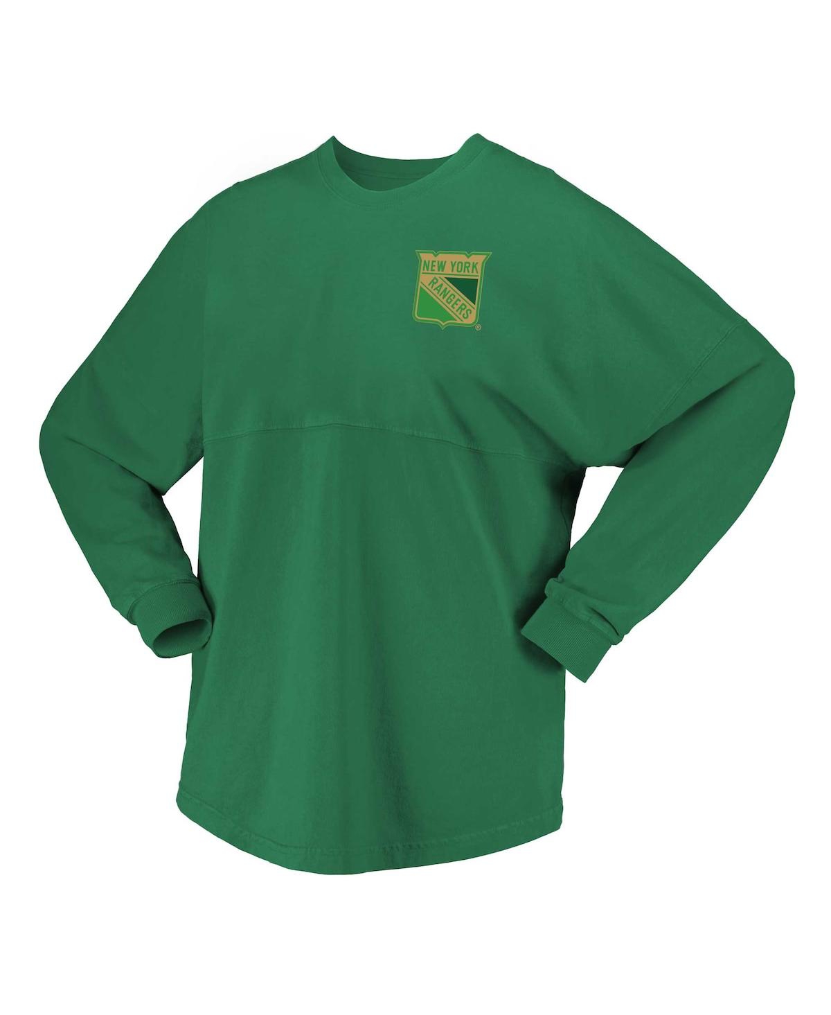 FANATICS WOMEN'S KELLY NEW YORK RANGERS ST. PATRICK'S DAY SPIRIT JERSEY T-SHIRT 