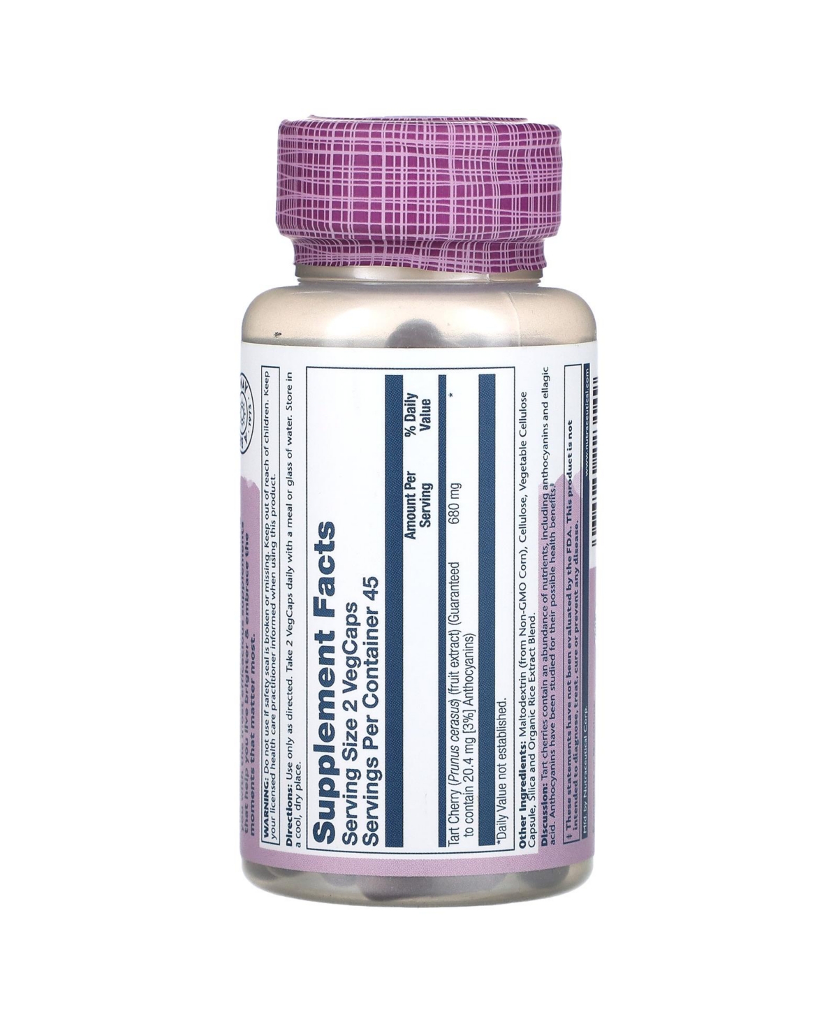 Solaray Vital Extracts Tart Cherry Triple Strength 680 mg - VegCaps (340 mg per