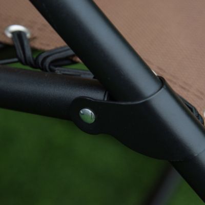 Folding Brown Rocking Chair with Phone Holder