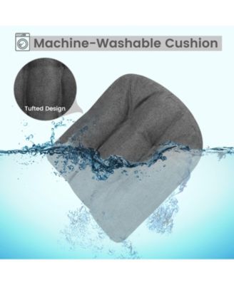 4 Pack 17.5 x 17 Inch U-Shaped Chair Pads with Polyester Cover-Grey